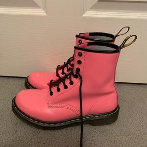 Doc Martens patent mid calf boot